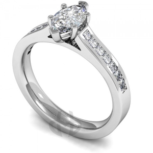 Engagement Ring with Shoulder Stones - GIA Certificate